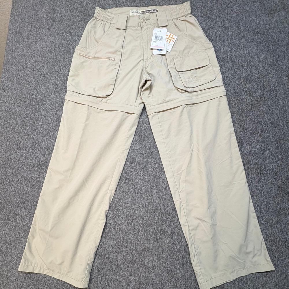 Cabelas Guidewear Womens 10 Reg Convertible 2-in-1 Pants UPF 40+ Cork Beige NWT